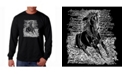 LA Pop Art Men's Word Art Long Sleeve T-Shirt - Horse Breeds